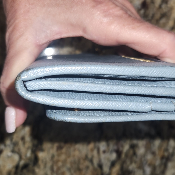 PRADA light blue saffiano continental long wallet - Picture 5 of 12